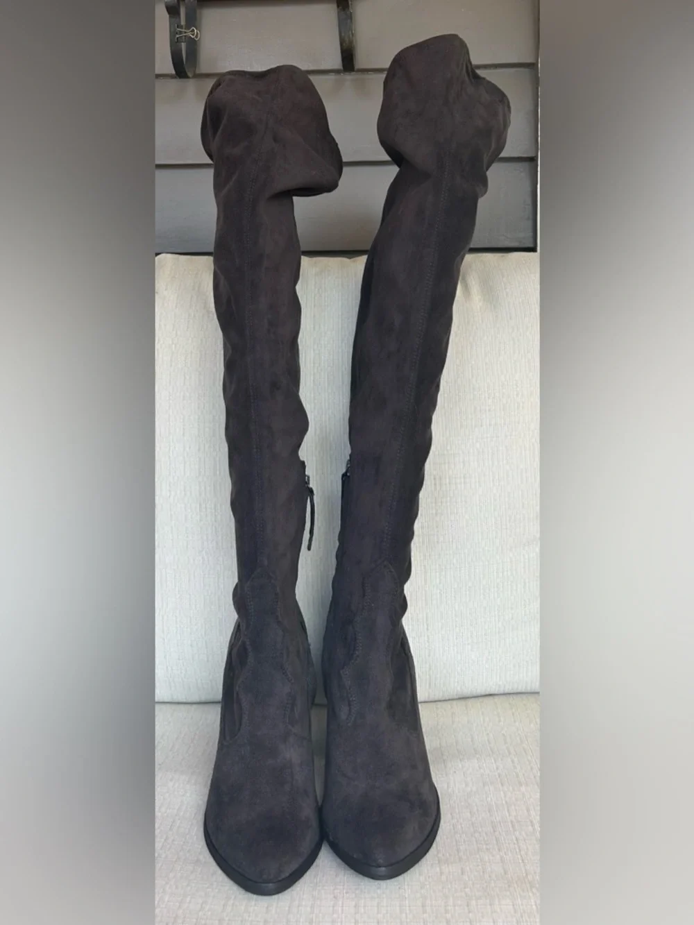 NWOB Dolce Vita Dark Grey Suede Over-The-Knee Boots